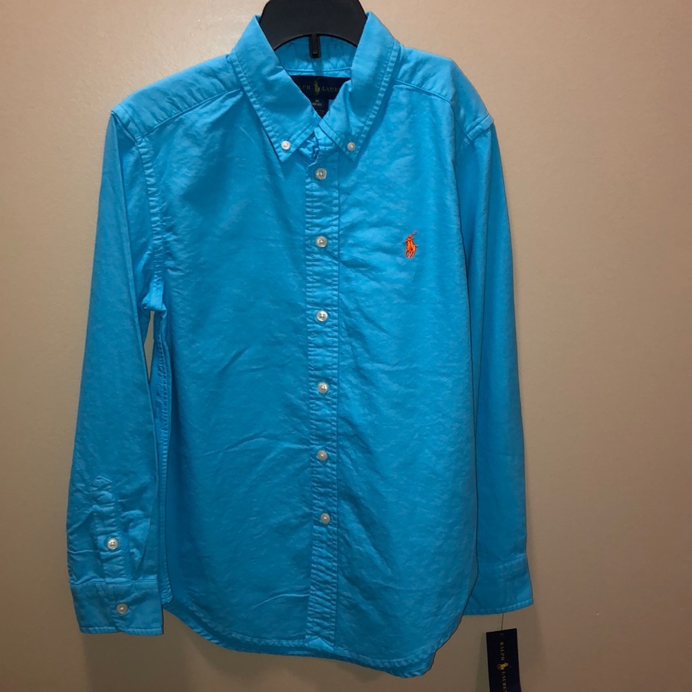 Blue boys Ralph Lauren dress shirt